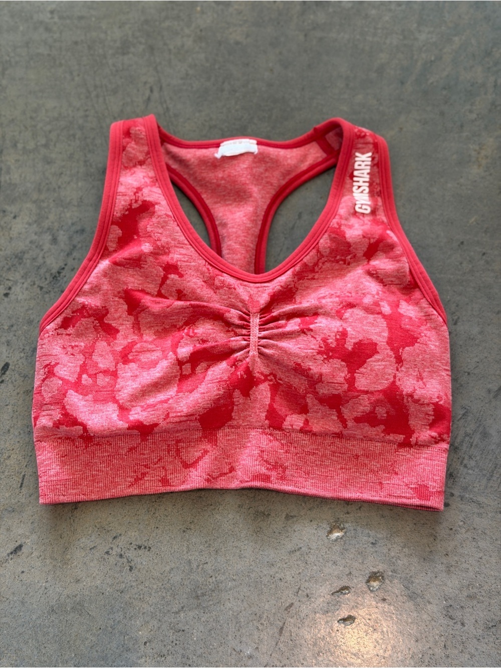 Gymshark Red Adapt Camo Seamless Racerback Sports Bra